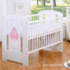 Drewniane białe łóżeczko dla niemowląt 120x60cm Glamour biało-różowe