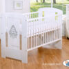 Drewniane białe łóżeczko dla niemowląt 120x60cm Glamour biało-szare