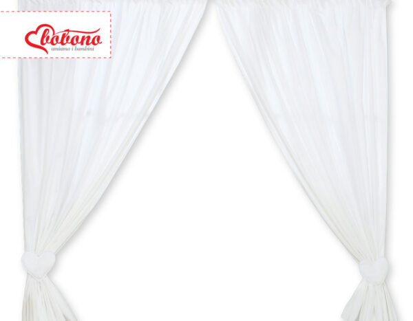 Zasłonki do pokoju dziecięcego- Wiszące serduszka białe