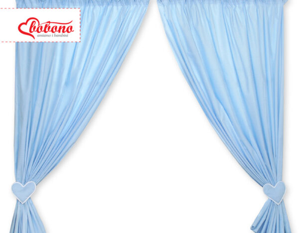 Zasłonki do pokoju dziecięcego- Wiszące serduszka niebieskie