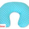 Poduszka rogal do karmienia fasolka rozbieralna – białe grochy na turkusie