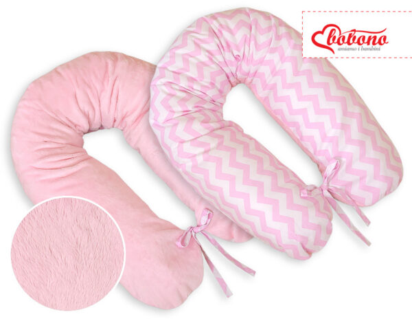 Poduszka ciążowa dwustronna Longer- Simple chevron różowy