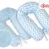 Poduszka ciążowa dwustronna Longer- Simple chevron niebieski