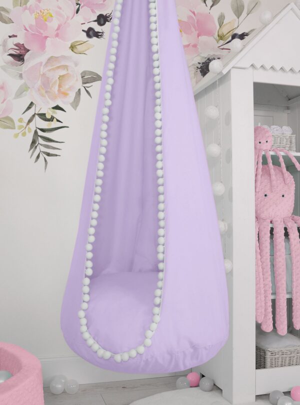 Wisząca huśtawka hamak kokon My Sweet Baby – fioletowa