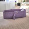 Kosz Mojżesza BOHO bawełniany Handmade z materacykiem – lila