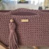 Kosz Mojżesza BOHO bawełniany Handmade z materacykiem – mauve