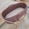 Kosz Mojżesza BOHO bawełniany Handmade z materacykiem – mauve