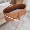 Kosz Mojżesza BOHO bawełniany Handmade z materacykiem – caramel