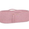 Kosz Mojżesza BOHO bawełniany Handmade z materacykiem – pastel pink