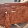 Kosz Mojżesza BOHO bawełniany Handmade z materacykiem – terracotta
