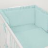 Uniwersalny ochraniacz z falbanką do łóżeczka niemowlęcego – miętowy