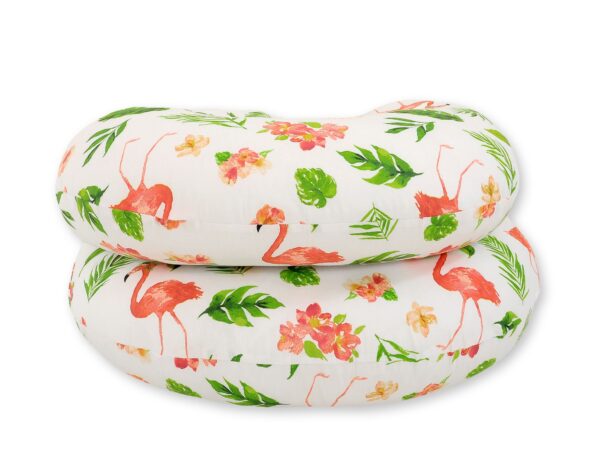 Poduszka ciążowa typu C poduszka dla kobiet w ciąży i do karmienia – flamingi koralowe