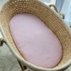 Prześcieradło bawełniane do kosza Mojżesza Boho wózka gondoli 75×35 cm – brudny róż