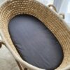 Prześcieradło bawełniane do kosza Mojżesza Boho wózka gondoli 75×35 cm – antracyt
