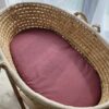 Prześcieradło bawełniane do kosza Mojżesza Boho wózka gondoli 75×35 cm – róż retro