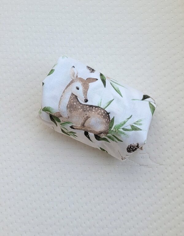 Prześcieradło bawełniane do kosza Mojżesza Boho wózka gondoli 75×35 cm – Woodland green