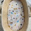 Prześcieradło bawełniane do kosza Mojżesza Boho wózka gondoli 75×35 cm – Summer meadow