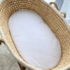Prześcieradło bawełniane do kosza Mojżesza Boho wózka gondoli 75×35 cm – białe