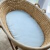 Prześcieradło bawełniane do kosza Mojżesza Boho wózka gondoli 75×35 cm – niebieskie