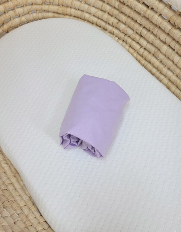 Prześcieradło bawełniane do kosza Mojżesza Boho wózka gondoli 75×35 cm – fioletowe