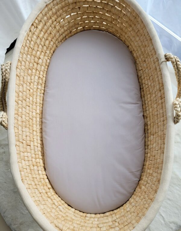 Prześcieradło bawełniane do kosza Mojżesza Boho wózka gondoli 75×35 cm – szare