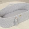 Prześcieradło bawełniane do kosza Mojżesza Boho wózka gondoli 75×35 cm – szare