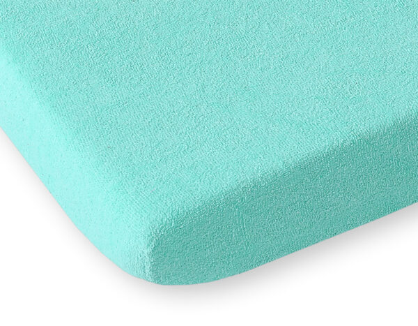 Prześcieradło frotte do łóżeczka 120x60cm- miętowe