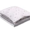 Komplet: Dwustronny kocyk   poduszka (minky)- mini gwiazdki szare na białym tle