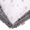 Komplet: Dwustronny kocyk   poduszka (minky)- mini gwiazdki szare na białym tle
