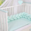 Ochraniacz warkocz pleciony do łóżeczka -miętowy