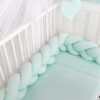 Ochraniacz warkocz pleciony do łóżeczka -miętowy