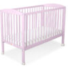 Drewniane łóżeczko dla niemowląt 120x60cm serca różowe