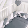 Ochraniacz warkocz pleciony do łóżeczka -biały-szary-antracyt