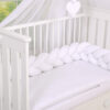 Ochraniacz warkocz pleciony do łóżeczka – biały