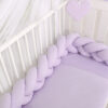 Ochraniacz warkocz pleciony do łóżeczka – fioletowy