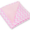 Duży otulacz dla niemowląt do fotelika nosidełka wózka dwustronny – Chevron różowy