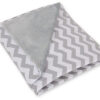 Duży otulacz dla niemowląt do fotelika nosidełka wózka dwustronny – Chevron szary