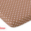 Prześcieradło bawełna 120x60cm grochy na brązie