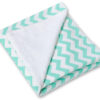 Duży otulacz dla niemowląt do fotelika nosidełka wózka dwustronny – Chevron miętowy