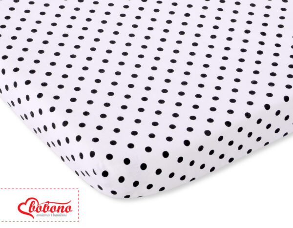 Prześcieradło bawełna 120x60cm grochy czarne