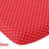 Prześcieradło bawełna 140x70cm kropki czerwone