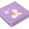 Kocyk polarowy dla niemowląt – Carlo- Miś z gwiazdkami fioletowy