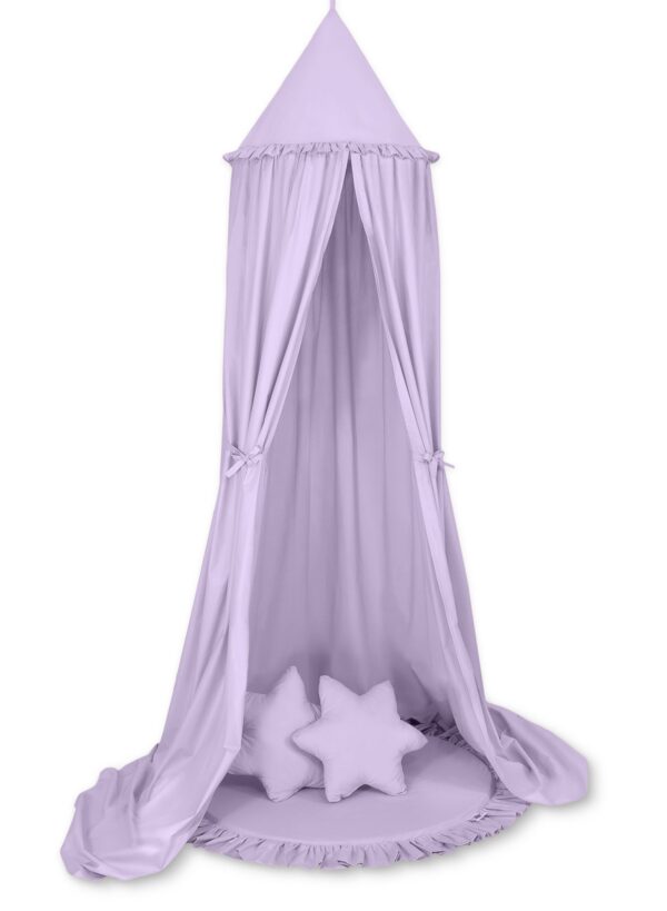 Baldachim wiszący do pokoju dziecięcego bawełniany – fioletowy
