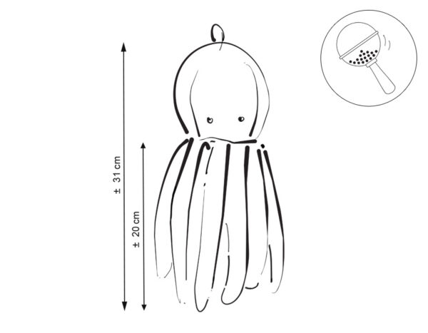 Przytulanka dla dzieci Ośmiornica z grzechotką- brązowa