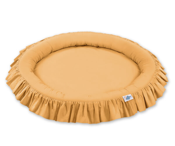 Gniazdko z falbanką – musztardowe