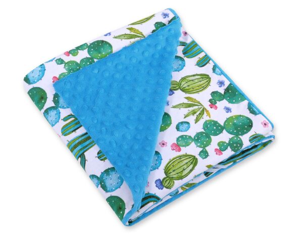 Duży otulacz dla niemowląt do fotelika nosidełka wózka dwustronny – kaktusy