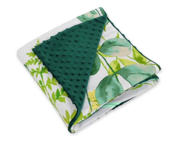 Duży otulacz dla niemowląt do fotelika nosidełka wózka dwustronny – eukaliptus