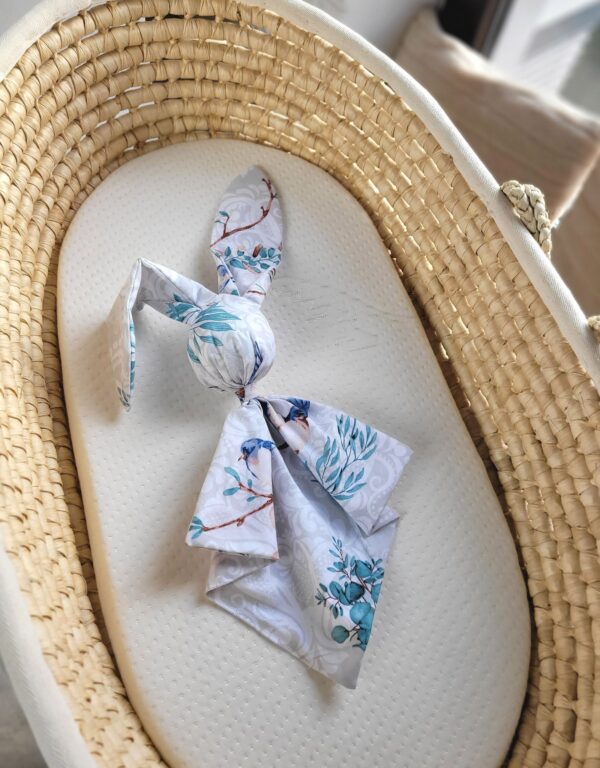 Miękka przytulanka kocyk króliczek z bawełny – Blue birds