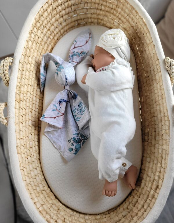 Miękka przytulanka kocyk króliczek z bawełny – Blue birds