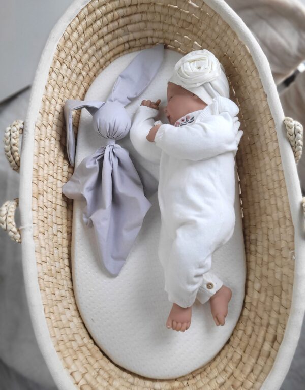 Miękka przytulanka kocyk króliczek z bawełny – Szary